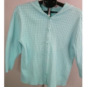 Madison & Max Button down Hooded Knit Cardigan Women's XL 3/4 Sleeve
